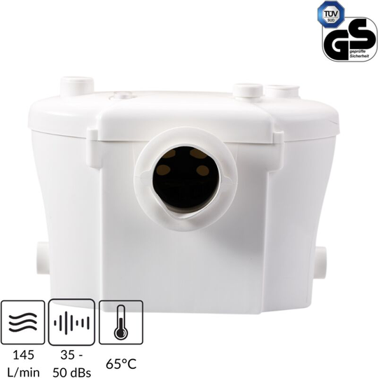 1tool - Silent Sanitary Macerator Waste Pump 400W with Carbon filter for Toilet Sink Bathtub Washing Machine