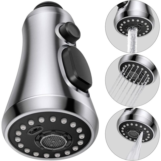 Pull Down Faucet Spray Head,Kitchen Faucet Head,3-Function Kitchen Sink Faucet Replacement Parts Kitchen Faucet Sprayer Head Replacement Kitchen Sink