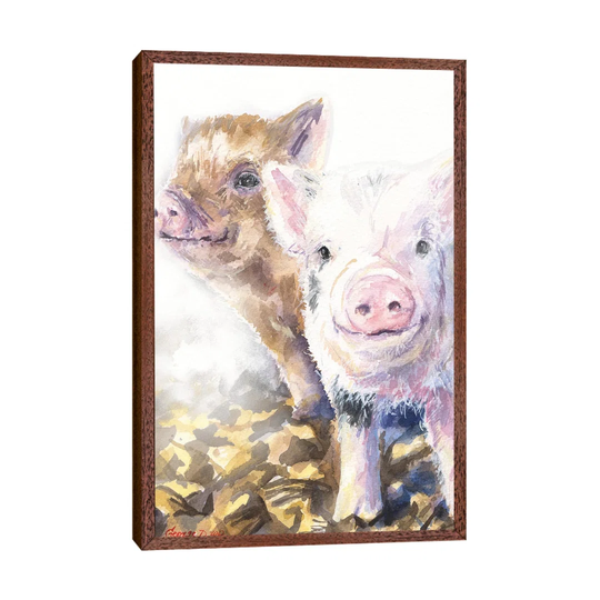 Pig Friends by George Dyachenko - Painting on Canvas