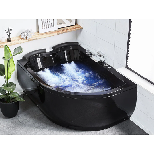 Bracey 1590 mm x 1130 mm Back to Wall Whirlpool Bathtub with 15 Jets