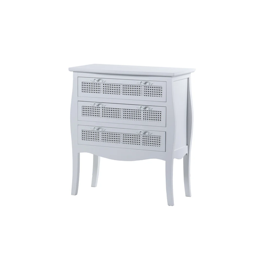White Wooden Cabinet With 3 Drawers 76,8x40x88 Cm
