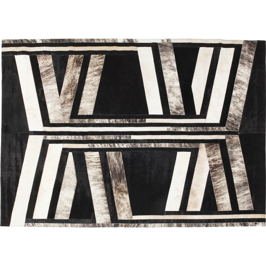 Modern Inca Cowhide Black Rug