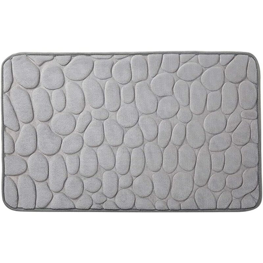 Gift - 40x60cm Absorbent Non-Slip Bath Mat Memory Foam Bathroom Mat Shower Massage Mat Washable Floor Mat Bath Doormat Thickness About 20mm Gray