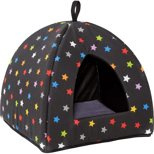 Hooded Dog Bed with Padded Pillow