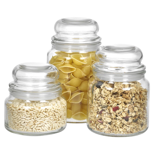 Glass Sweet 3 Piece Kitchen Canister Set