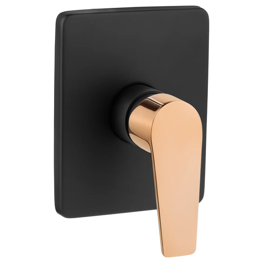 Black/Rose Gold Brass Wall Concealed Shower Mixer Simple Tap Single Lever