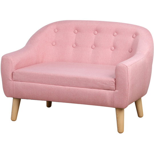 Kids Mini Sofa Children Armchair Seating Bedroom Playroom Furniture Pink - Pink - Homcom