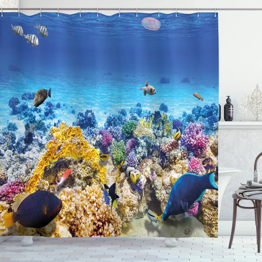 Azel Polyester Shower Curtain Set