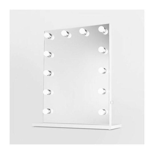 Large Hollywood Vanity Mirror with Lights - Illuminated Makeup Dressing Table Mirror with Stand and 12 Dimmable led Bulbs - 83cm x 70cm - Extra Large