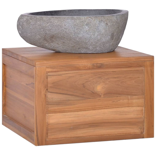 Wall-mounted Bathroom Cabinet 45x45x30 cm Solid Teak Wood