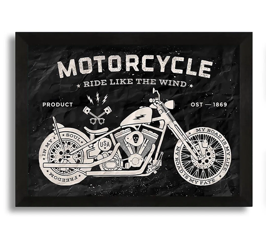 Motorcycle Ride Like the Wind - Picture Frame Graphic Art on Canvas