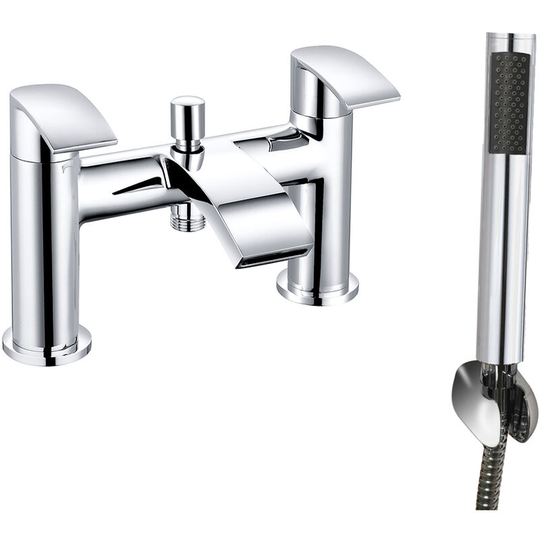NRG - Chrome Bath Shower Mixer Tap Bathroom Faucet and Hand Held Shower Head Set