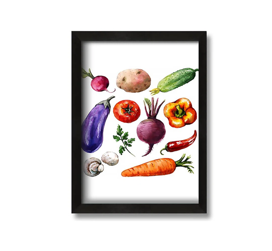Vegetable Selection 2 - Picture Frame Painting on Canvas