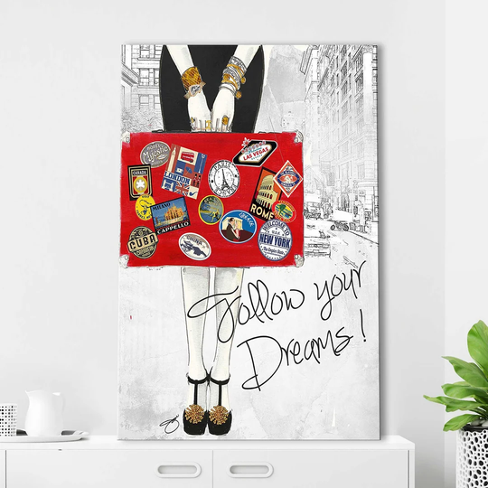 Follow Your Dreams by Jodi - Wrapped Canvas Painting Print