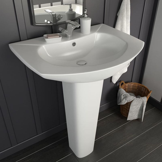 Hommoo Freestanding Basin with Pedestal Ceramic White 650x520x200 mm VD05013