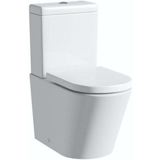 Mode - Tate rimless close coupled toilet with soft close seat - White