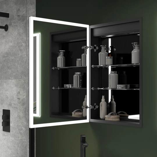50cm x 70cm Recessed Mirror Cabinet with Lighting