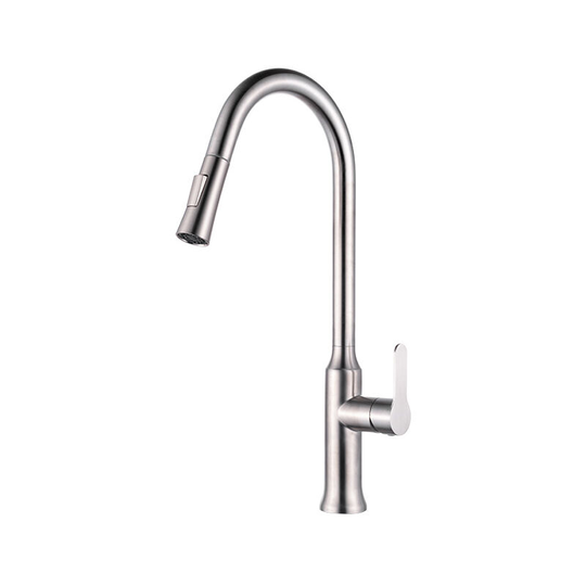 Kitchen faucet, brushed stainless steel kitchen faucet, 360 ° rotating kitchen faucet