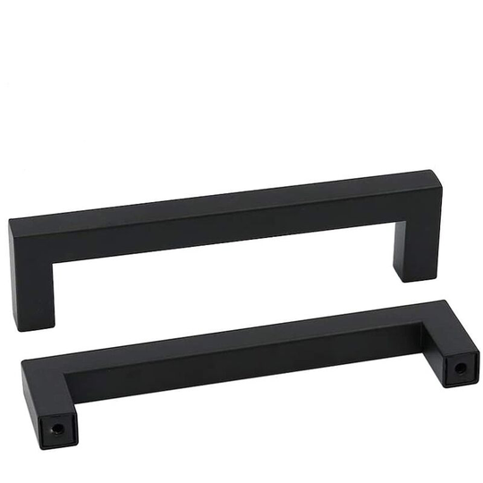 Perlerare - Set of 1 Black Kitchen Cabinet Handles Black Kitchen Door Handles Black Drawer Handles with Matt Stainless Steel Finish 128mm Center
