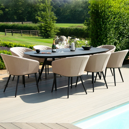 Sladkowski Outdoor Fabric 8 Seat Oval Dining Set