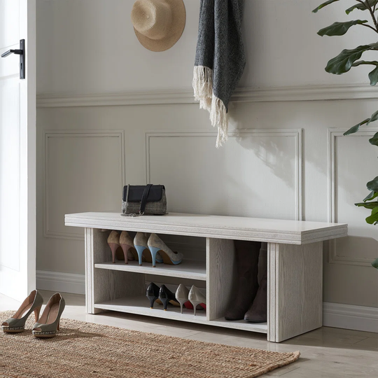 Entryway 7 Pair Shoe Storage Bench