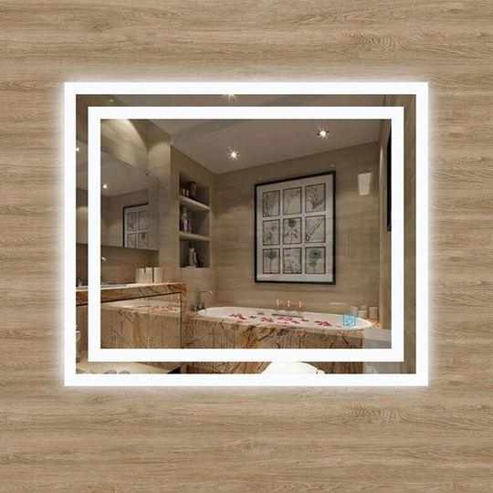 600x500 Illuminated Bathroom Mirror with led Lights,Wall Mounted,IP44,Vertical or Horizontal