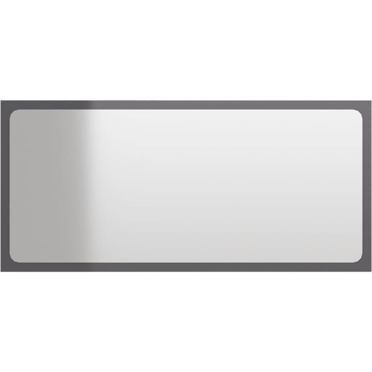 Bathroom Mirror High Gloss Grey 80x1.5x37 cm Engineered Wood Vidaxl Grey