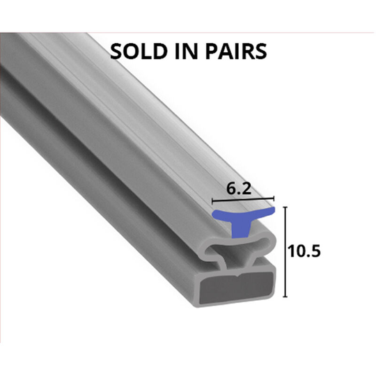 Magnetic Shower Seal for Screens or Doors | Fits Into a Channel | Sold as Pairs | MAG038 (200cm) - Chrome