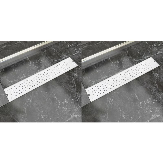Linear Shower Drain 2 pcs Bubble 630x140 mm Stainless Steel - Hommoo