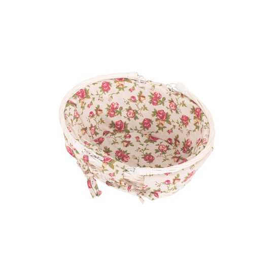 Wicker Shopping Basket with Garden Rose Lining