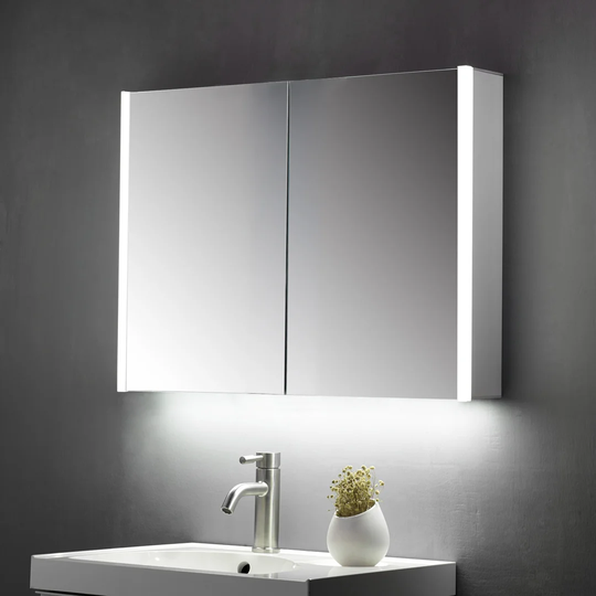 Crumb 60m W x 70cm H Surface Mount Mirror Cabinet with LED Lighting