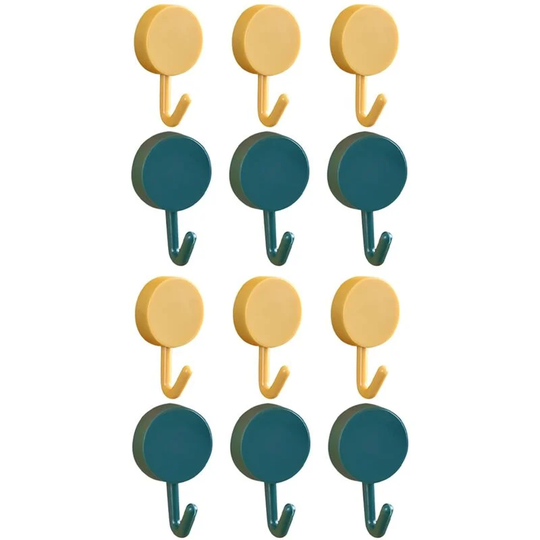 Creative Decorative Key Hanger Wall Hook for bathrooms,Closets,Kitchen,Garage,Office,Waterproof-blue+yellow
