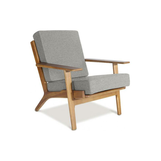 FM350 Armchair - Cashmere Light grey Cashmere, Wood, Fabric, Wood - Light grey