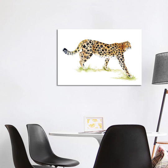 Cheetah Flower Pattern by Goosi - Wrapped Canvas Art Prints