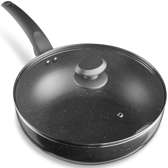 Aleck 28cm Non-Stick Aluminium Wok with Lid