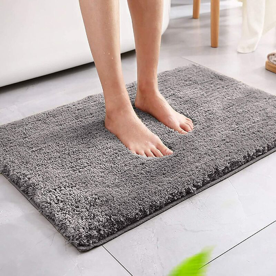 Betterlifegb - BR-Vie Super Absorbent Bath Mat Non-Slip Bath Mat Machine Washable Bathroom Mat Shower Mat Bathroom Mat for Bathroom, Microfiber(dark