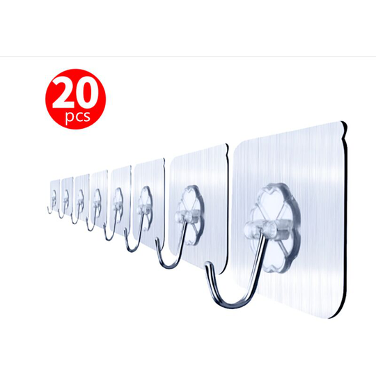 Hook Stickers Stickers Strawberries Strawberry Hooks Clothes Clothes Clothes Clothes Behind Punching Door Free Bathroom Hooks 20pcs Sky Silver 1481