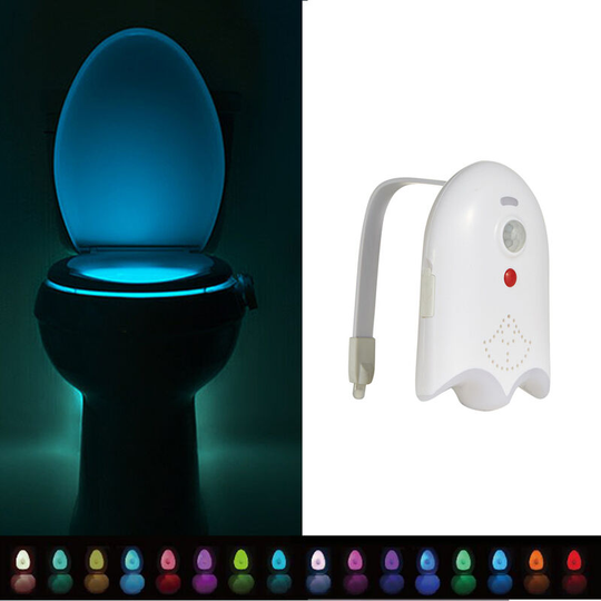 Toilet Light Motion Sensor, Toilet Night Light, 16-Color Changing led Toilet Bowl Light Motion Activated, Bathroom Night Light, Battery Powered,