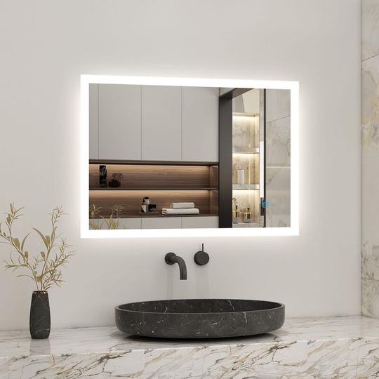 Acezanble - 1200x700mm Backlit led Illuminated Bathroom Mirror with led Lights, Lighted Bathroom Makeup Wall Mounted Mirror with Demister Pad, Sensor
