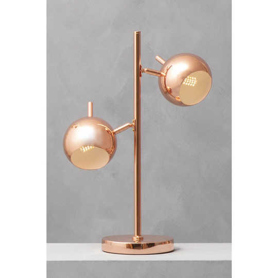 Karter Copper Finish Table Lamp With Two Lights