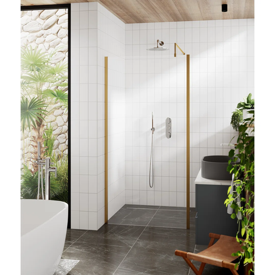 900Mm Outer Framed Wetroom Screen With Support Bar