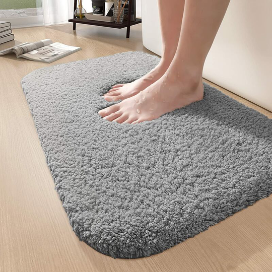 Bath Mat 50 x 80 cm, Non-Slip Absorbent Bathroom Mat, Bathroom Rug, Machine Washable Microfiber for Bathroom(Light Grey)