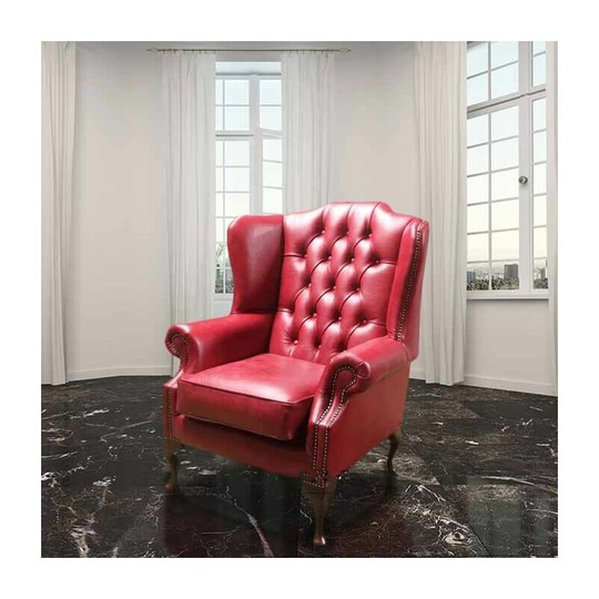Chesterfield Georgian High Back Wing Chair uk Manufactured Old English Gamay