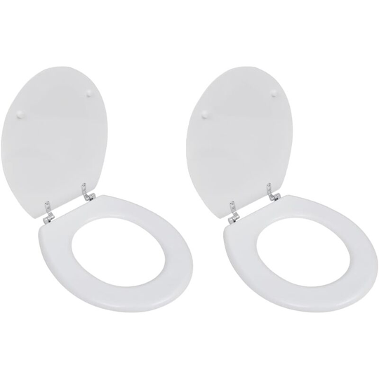 Toilet Seats with Lids 2 pcs mdf White - White