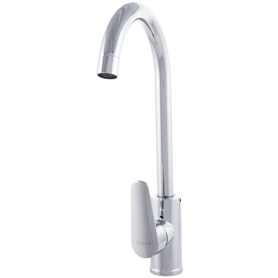 Greenice - Brass / Zinc Kitchen Faucet, Chrome Plated, Hot-Cold Water, Hoses, High Spout, Single Handle [QLI-FA-15304] (QLI-FA-15304)