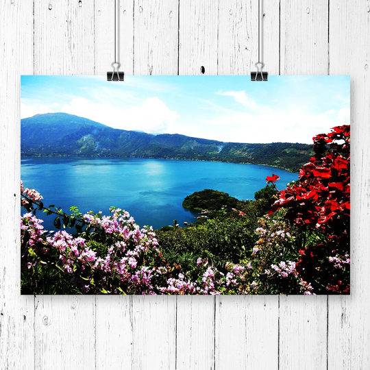 'Landscape Lake Santa Ana Congo Mountains & Flowers' Photographic Print