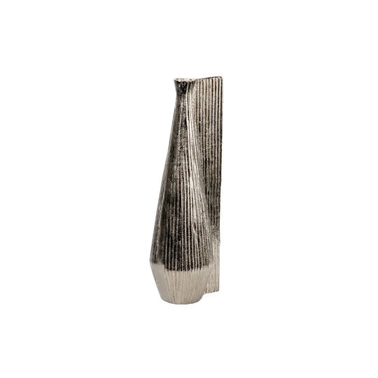 Rough Nickel Vase 14x11x39 Cm