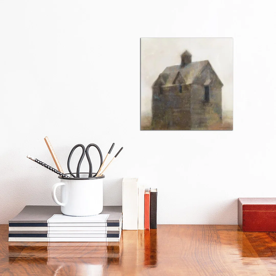 Rustic Old House by Bluebird Barn - Wrapped Canvas Painting