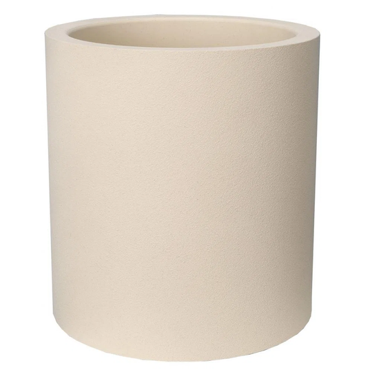 Granite Look Round Plastic Pot 30 Cm Beige