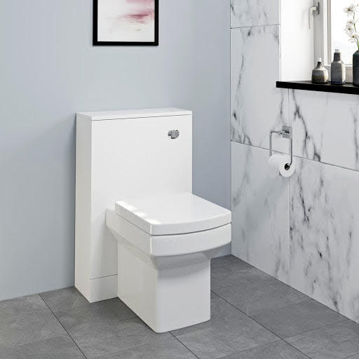 Aurora White Gloss Concealed Cistern Unit Royan Toilet 500mm